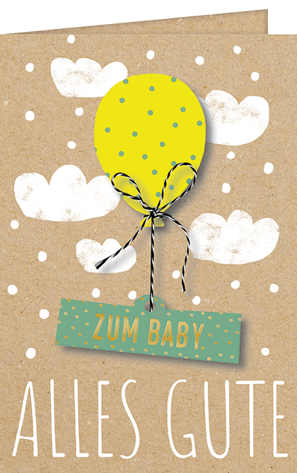 Geburtskarte ZUM BABY ALLES GUTE