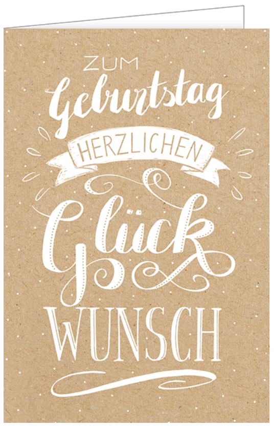 GEBURTSTAGSKARTE HANDLETTERING AUF KRAFTPAPIER